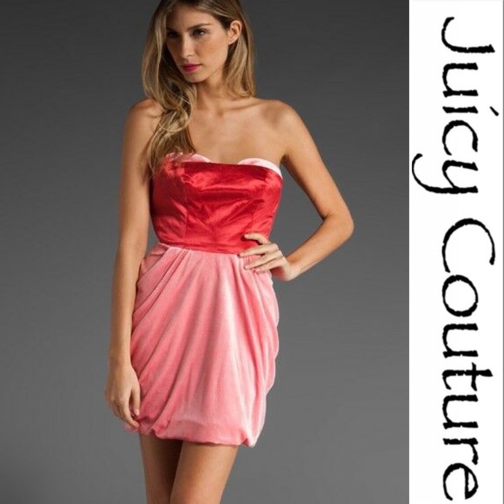 JUICY COUTURE Pink Velvet Bustier Mini Dress 8